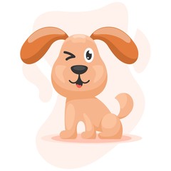 CUTE DOG MASCOT CARTOON VECTOR