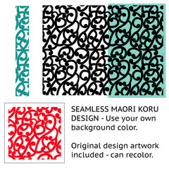 Stylised Maori Koru Seamless background Pattern