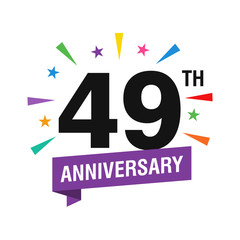 49th Years Anniversary Logo Design Vector