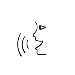hand drawn Voice recognition concept. Voice control design for web, website, mobile app doodle style