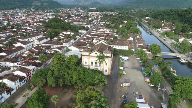 Cityscape view of Paraty, Rio de Janeiro, Brazil. Urban city scene. Cityscape view of Paraty, Rio de Janeiro, Brazil. Urban city scene. Cityscape view of Paraty, Rio de Janeiro. Urban city scene.