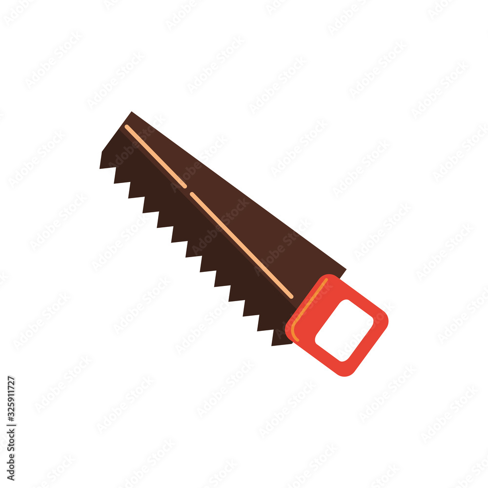 Sticker handsaw tool construction isolated icon