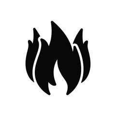 Black solid icon for fire 