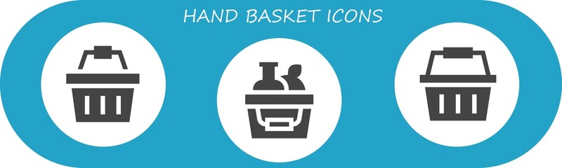 hand basket icon set