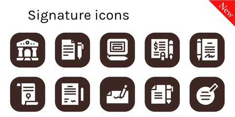 Modern Simple Set of signature Vector filled Icons