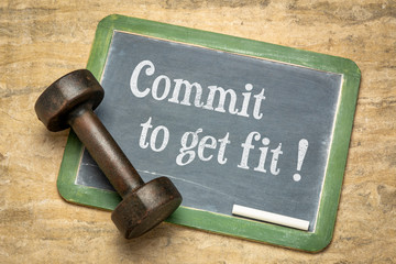 Commit to get fit - fitness concept