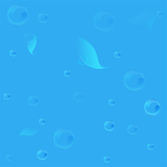 blue water seamless pattern with bubbles, fabric print, light design, vector illustration