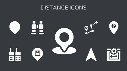 distance icon set