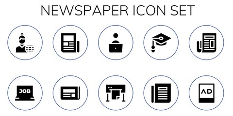 newspaper icon set