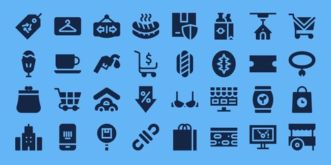 Modern Simple Set of shop Vector filled Icons