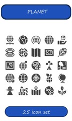 Modern Simple Set of planet Vector filled Icons