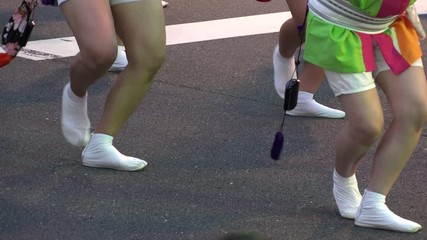 KOENJI, TOKYO, JAPAN - 25 AUGUST 2019 : Scenery of AWA ODORI FESTIVAL. It is a traditional dance festival of Tokushima prefecture. Famous annual Japanese summer event.