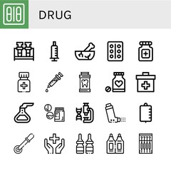 Set of drug icons