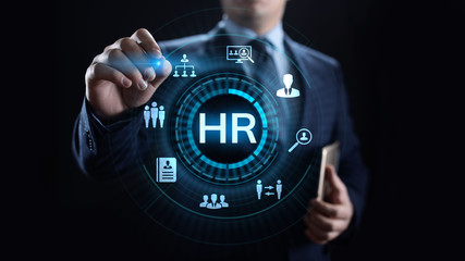 HR Human resources Recruitment Team Staff management Business concept. - obrazy, fototapety, plakaty
