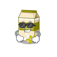 Super cool pistachio milk character wearing black glasses