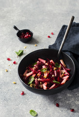 Beetroot, apple and red beans vegan salad