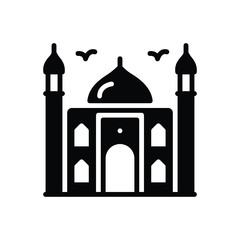 Black solid icon for the mosque 