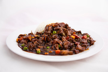 Black bean sauce with rice which is called Jjajangbap in Korea