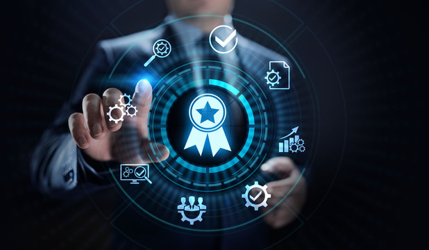 Quality assurance, Guarantee, Standards, ISO certification and standardization concept.