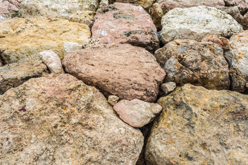 Colorful stone texture taken at Kuta Beach, Bali, Indonesia.