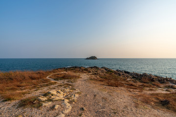 beautiful blue sky tropical paradise coast beach ocean summer sea view at PP Island, Krabi, Phuket, Thailand.