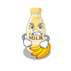 Cashew milk cartoon character style having angry face