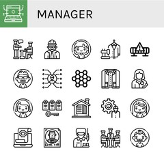 manager simple icons set