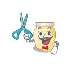 Cartoon character of Sporty Barber cashew butter design style