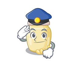 A manly cashew butterCartoon concept working as a Police officer