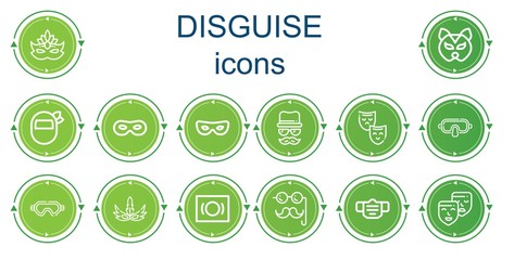 Editable 14 disguise icons for web and mobile