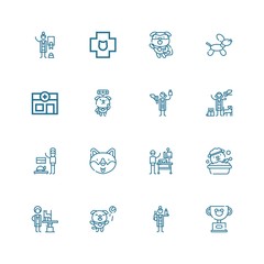 Editable 16 vet icons for web and mobile