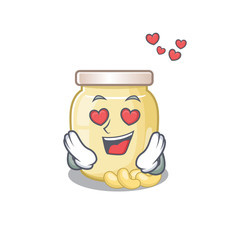 Romantic falling in love cashew butter cartoon character concept