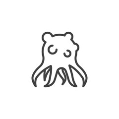 Cancer cell line icon. linear style sign for mobile concept and web design. Oncology cancer cell outline vector icon. Symbol, logo illustration. Vector graphics