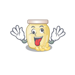 Cute sneaky cashew butter Cartoon character with a crazy face