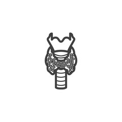 Thyroid gland line icon. linear style sign for mobile concept and web design. Normal thyroid outline vector icon. Symbol, logo illustration. Vector graphics