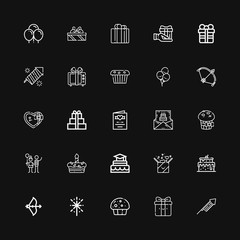 Editable 25 anniversary icons for web and mobile