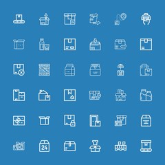 Editable 36 carton icons for web and mobile