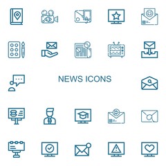 Editable 22 news icons for web and mobile
