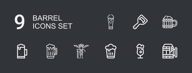 Editable 9 barrel icons for web and mobile