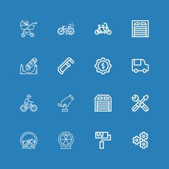 Editable 16 wheel icons for web and mobile