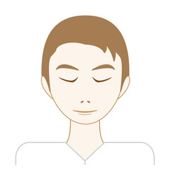 目を閉じている男性のイラスト