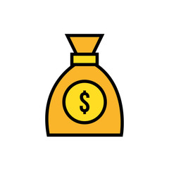 money dollars bag isolated icon