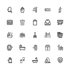 Editable 25 cleaning icons for web and mobile