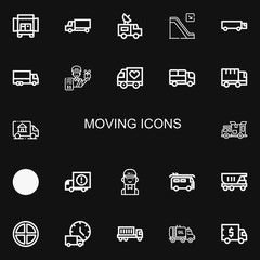 Editable 22 moving icons for web and mobile