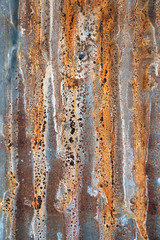 Old zinc sheets texture background, rusty on galvanized metal surface..