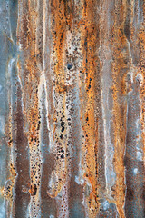 Old zinc sheets texture background, rusty on galvanized metal surface..