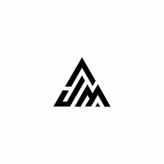 JM J M Letter Initial Logo Design
