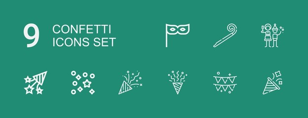 Editable 9 confetti icons for web and mobile