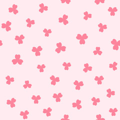 Pink shamrock pattern. Seamless vector background