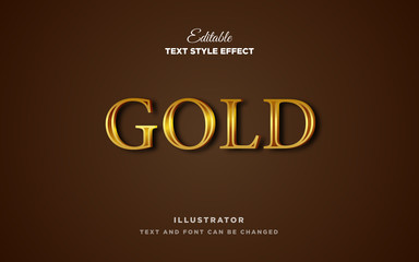 Gold metal text style effect Premium Vector